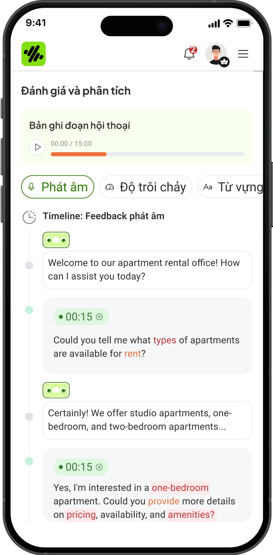 Nhận phản hồi và đánh giá chi tiết